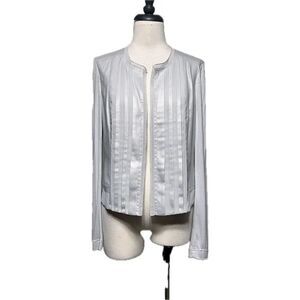 Cache NWT Silver Grey Long Sleeve Silky Jacket Shrug Size 8